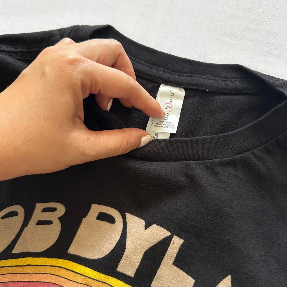 Bob Dylan Rolling Thunder Revue 1975 Graphic T-Shirt Black Sz M Summer Concert - Picture 5 of 5